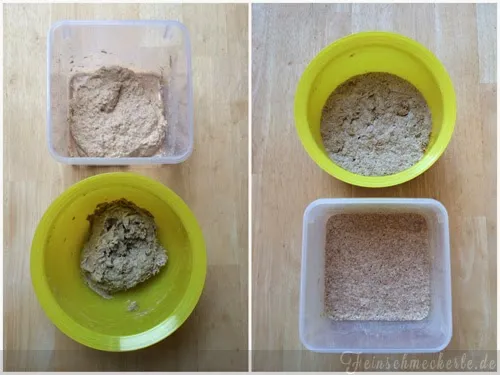 Zutaten für Sauerteig und Quellstück für Kartoffelbrot